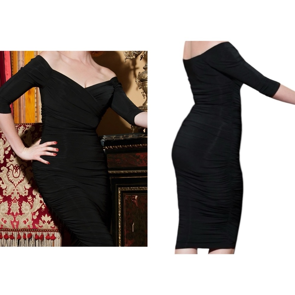 🖤PRICE FIRM🖤NWT Laura Byrnes Pin Up Girl Clothing Monica Dress black size Large